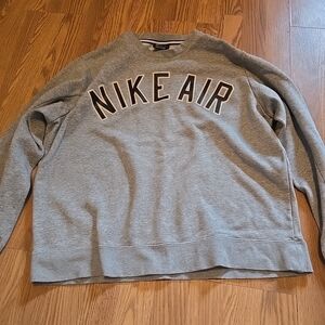 Nike Gray Crewneck Sweatshirt with 'NIKE AIR' Logo